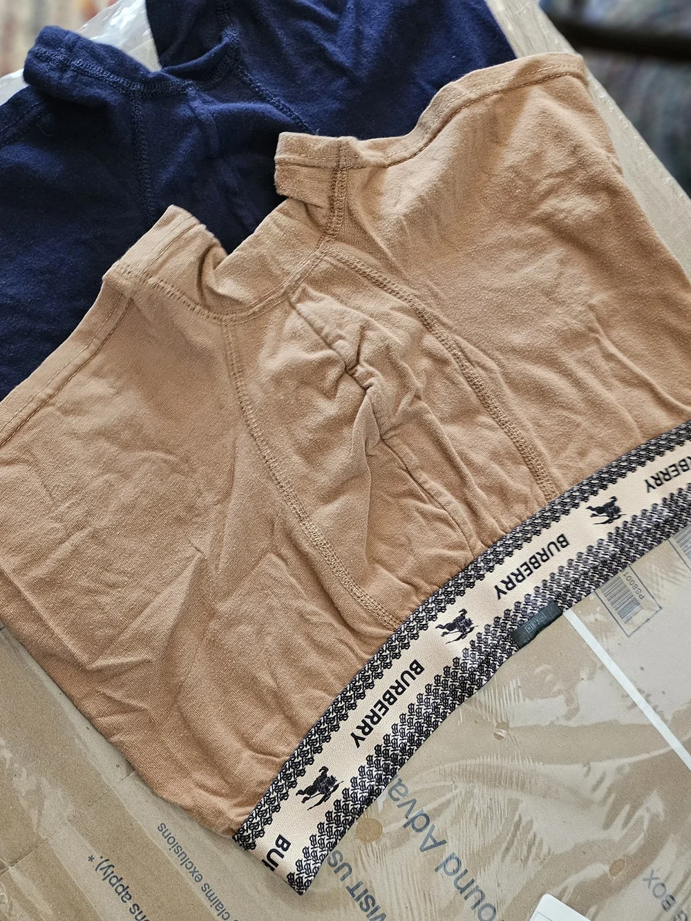 Pre-own Burberry Men's Navy & Tan Cotton Boxer Briefs - 3 Pack